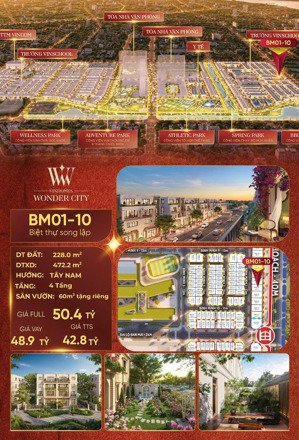 chính chủ bán cắt lỗ căn biệt thự song lập 228m2 vinhomes đan phượng, đường 40m, vị trí đẹp