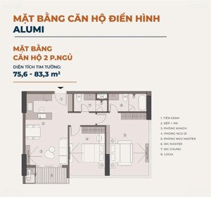 bán cc tại alumi - alluvia city, 75m2, 2pn, 2wc, chính chủ, giá ưu đãi