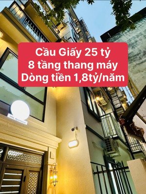 bán toà nhà ccmn 25 tỷ cầu giấy 8 tầng thang máy pccc dòng tiền 1,8 tỷ/năm