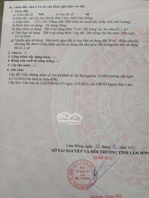 bán đất trung tâm xã lộc an-lâm đồng (ngay sau công viên)