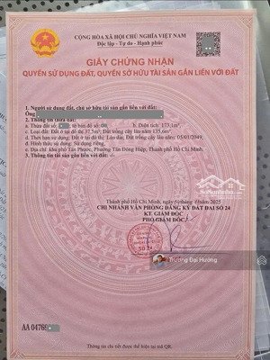 bán đất giá chỉ 20 triệu/m² p. tân đông hiệp, tp. hồ chí minh - 3,5 tỷ tl