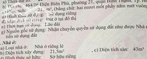 Nhà 2 tầng 3x9m sát mặt tiền, 464/16 Điện Biên Phủ 3.9 tỷ