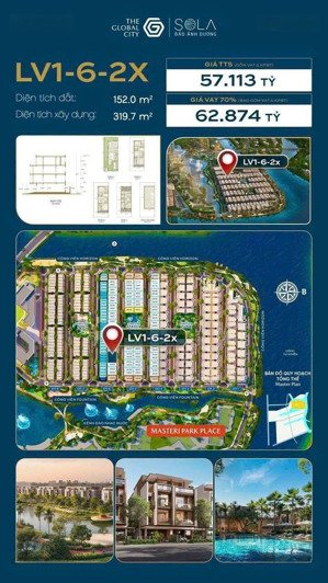 hot! cần bán biệt thự sola đảo ánh dương the global city, khu compound, giáp sông, ưu đãi vay 70%