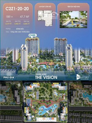 cơ hội hiếm - căn 1pn+ view công viên nước vinwonders - masteri era landmark