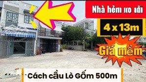 nhà hẻm xe tải 10m gần cầu lò gốm, dt 4x13 shr giá 5tỷ100 tl.