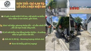 lô góc kiệt ô tô sát biển sơn trà hàng hiếm khó tìm chỉ 4,99 tỷ