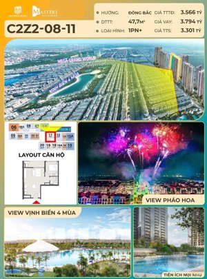 căn 1pn+ hiếm hoi tại masteri era landmark - view vịnh biển bốn mùa đắt giá