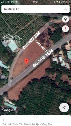 bán đất phường hắc dịch, tp phú mỹ gần kcn, 186,6m2, giá 1.050.000.000 vnd