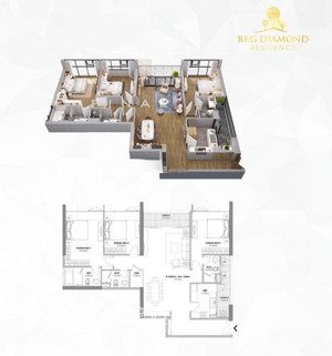 hàng hiếm! căn góc 3 ngủ nguyên bản thô chung cư brg diamond 25 lvl dt 144m2 tầng đẹp view thoáng