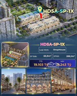 chỉ 66tr/m2 xd - sở hữu ngay shophouse đối diện 10 toà chung cư cao cấp, đã ở full tại vhocp1