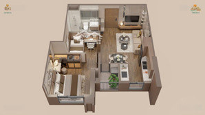 bán căn hộ hạng sang 1 phòng ngủ + 1 vệ sinh tại chung cư sông hồng diamon city