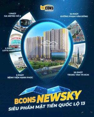 bcons new sky - đầu tư kép: cho thuê ổn định & tăng giá theo quốc lộ 13