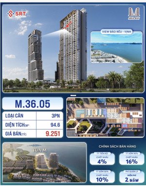 bán căn 3pn ariabay hạ long hướng đn view đảo rều và khu bắn pháo hoa của sungroup giá chỉ 7,912 ty