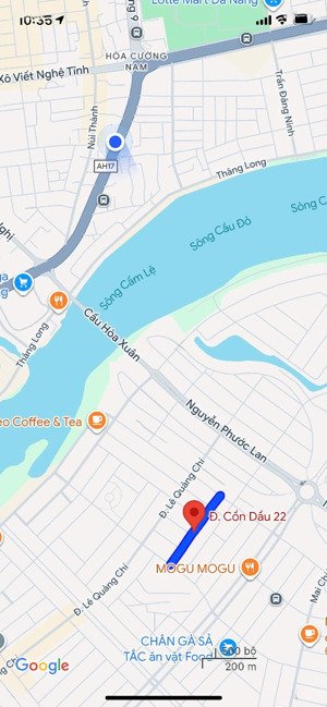 bán đất mặt tiền đường 7m5 cồn dầu 22, gần cầu hòa xuân, dt 100m2, giá 6 tỷ 750 tl