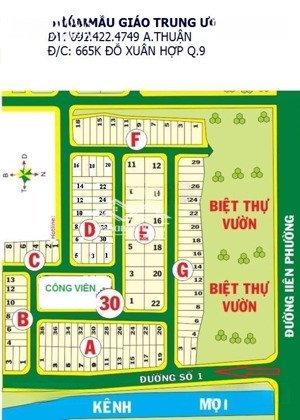 bán lô đất vị trí đẹp dự án mẫu giáo tw3, phường phú hữu quận 9.