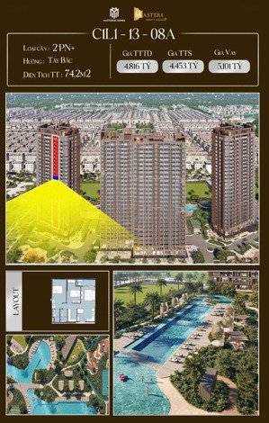 bán căn 2pn+ 2vs dự án masteri trinity square ocp2, diện tích 74,2m2, giá 4 tỷ 880. zalo 