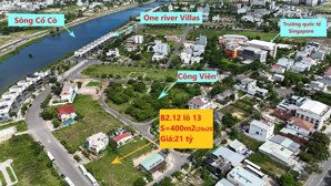 bán lô biệt thự song hào, khu đô thị phú mỹ an. nhìn qua biệt thự oneriver.