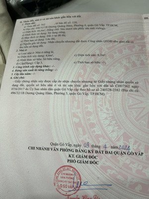 bán đất dt 4x17 tại dương quảng hàm, phường 6, gò vấp, hồ chí minh giá 8,4 tỷ, 68m2 uy tín hot!
