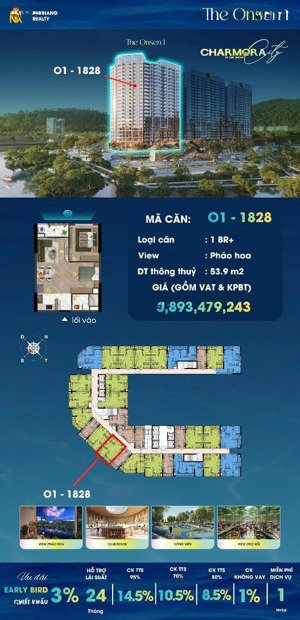 2 căn onsen view trực diện pháo hoa tầng cao cực đỉnh giá gốc chủ đầu tư full chiết khấu