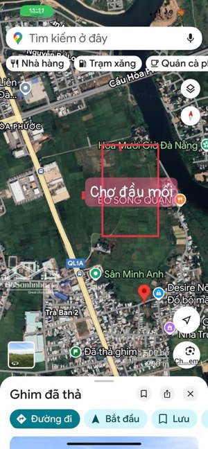 chủ gởi bán lô đất đẹp nhơn thọ 2 sát chợ đầu mối nay phường hoà xuân