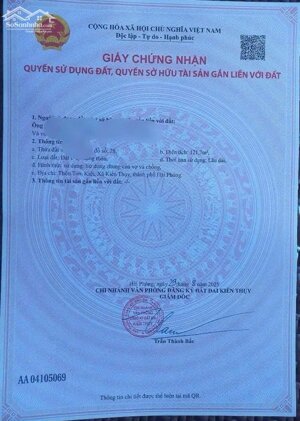 Bán đất Hữu Bằng - Kiến Thụy - Hải Phòng