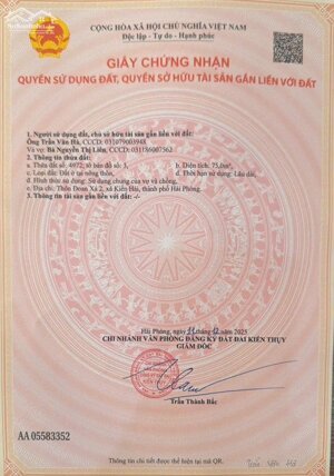 Bán đất Đoàn Xá - Kiến Thụy - Hải Phòng