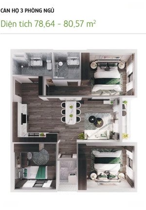 sở hữu căn hộ 3pn2vs với đơn giá chỉ 54tr/1m2