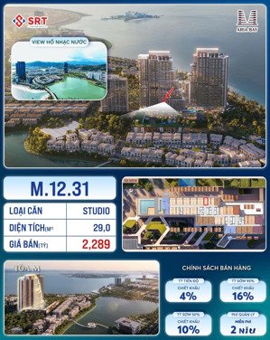 căn studio cam kết rẻ nhất dự án 1.930 view cả biển cả hồ không bị che chắn , một bước chạm cát