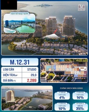 sốc. ra hàng hiếm căn hoa hậu studio dự án aria bay hạ long. giá trả thẳng 2 tỷ sở hữu ngay!!