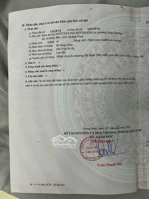 bán đất nền dự án ngọc dương riverside, 2,95 tỷ, 110m2, điện ngọc, điện bàn, quảng nam