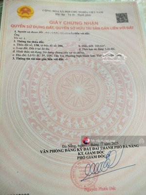 bán lô góc 2 mặt tiền tđc tân trà cách biển 700m, dt: 160,6m2