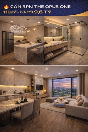 3pn the opus one 110m² giá tốt nhất giỏ hàng: 9,6 tỷ