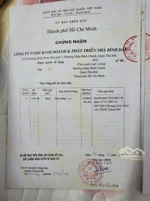 bán nhà 5x16 khu dân cư bình dân phường hiệp bình chánh thủ đức.