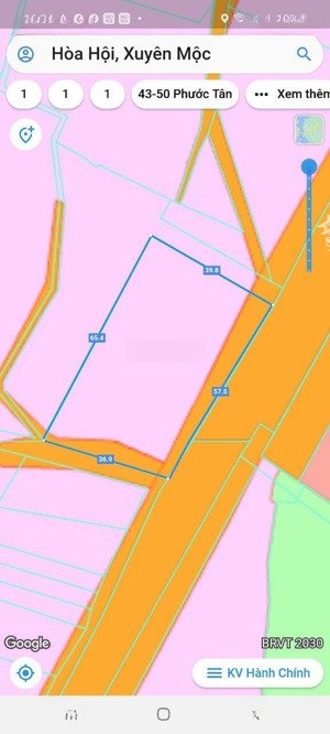 54m mặt tiền tỉnh lộ 329 xã hoà hội, brvt