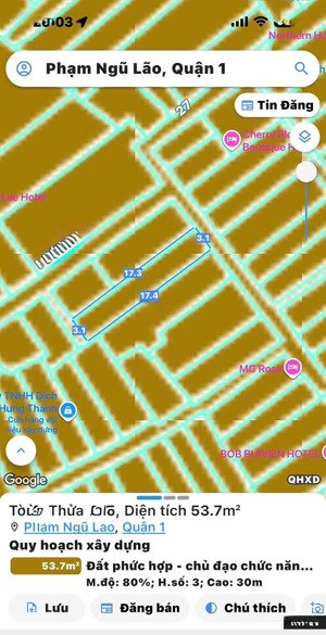 bán nhà mặt tiền hẻm bùi viện, q.1 dt 53m2 sh vuông đẹp chỉ 30m ra mt lớn xây chdv - chủ 1 đời