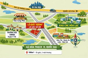 bán đất hòa thạch quốc oai 100m² lô góc, sổ đỏ
