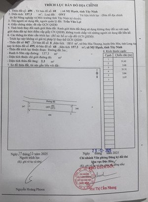 bán đất 157m2, 1,2 tỷ giá ưu đãi tại xã đức hoà thượng, đức hòa, long an