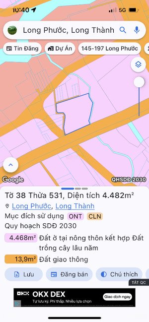 đất long phước, ngay mặt trước sân bay long thành, đường xe container do shr thổ cư sẵn