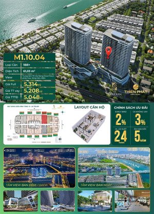 căn 1br+ view triệu đô giữa trung tâm đà nẵng downtown , dự án meridian