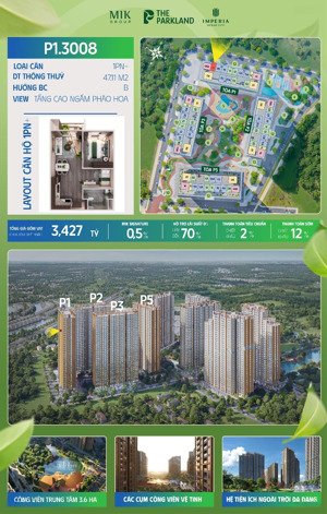 bán căn hộ 1pn + tầng cao view pháo hoa, giá 6x triệu/m2
