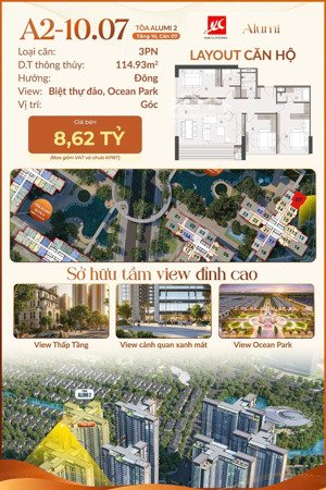 bán căn hộ khoáng nóng tòa a2-10.07. 3pn, 3wc.8 tỷ dự án alluvia city,