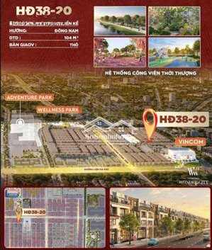 siêu mềm 19,5 tỷ liền kề 104m2 hướng đn gần trường, tttm và tỉnh lộ tại vinhomes đan phượng