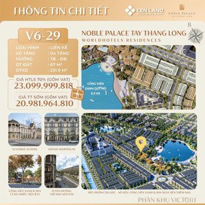 bán căn góc liền kề - chỉ 20,9 tỷ / căn liền kề góc 68m2. lh: 