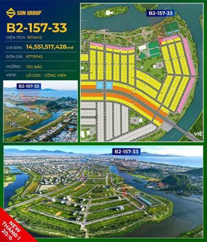 độc quyền lô góc đối diện công viên 5ha , đối lưng quảng trường sông lớn nhất , bao phí sang sổ 2%