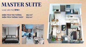 bán căn đẹp giá tốt 1pn+ 60m2 the opus one tòa os2 view sông, hồ bơi, công viên giảm 610tr