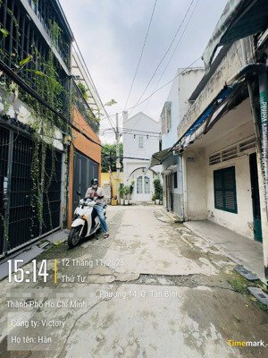 nhà 2 mặt hẻm trước sau hxh 5m đồng đen p14, 4.1x15.25m nở hậu 4.5m 2 tầng. chỉ 8.2 tỷ tl