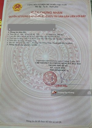 bán đất gần đường cây da tân bình, dĩ an - 3,3 tỷ tl (8752)