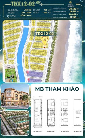 bán biệt thự liền kề tđx12-02 view biển giá 124tr/m2 tốt nhất thị trường đẹp nhất vinhomes cần giờ