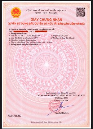 cần bán lô đất tại thượng cốc, full đất ở (ont) , sổ hồng cầm tay ,dân trí cao, cách ql12b chỉ 200m