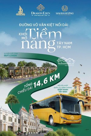 dragon eden tây hcm sở hữu đất nền sổ đỏ, giá đầu tư hiếm chỉ 26tr/m²